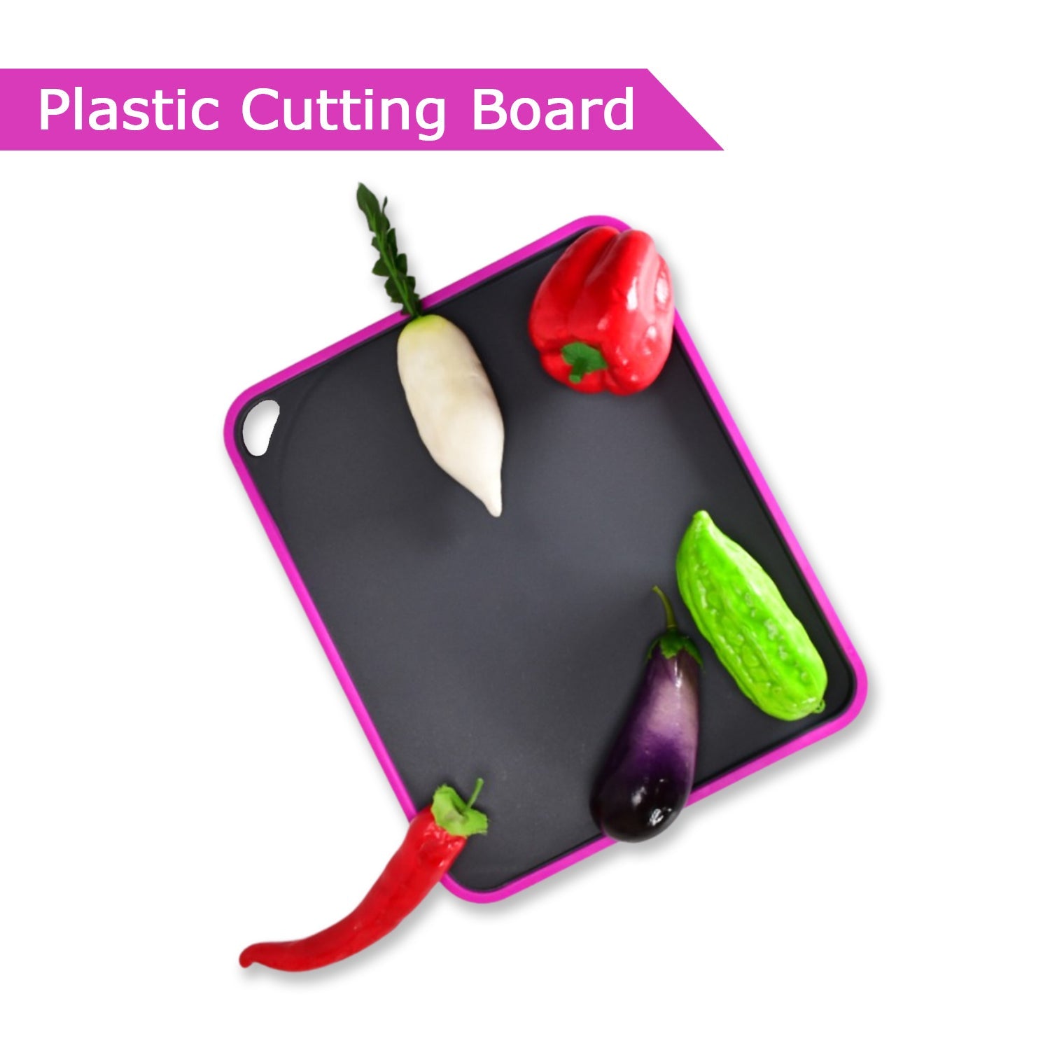 2462 Vegetables and Fruits Cutting Chopping Board Plastic Chopper Cutter Board Non-slip Antibacterial Surface with Extra Thickness DeoDap 2462 Vegetables and Fruits Cutting Chopping Board Plastic Chopper Cutter Board Non-slip Antibacterial Surface with Extra Thickness DeoDap